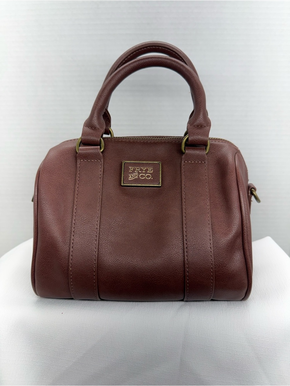 Frye & Co. Avery Mini Satchel Bag - Brown Vegan Leather